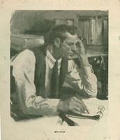 Sketch of Archie from Rex Stout's Archives (source unknown)