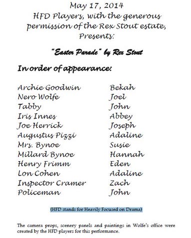 Program Easter Parade Production